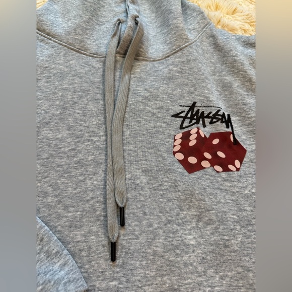 Stussy Dice Out Hoodie Gray S - Picture 3 of 11